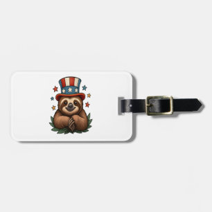 Sloth 4th of July Luggage Tag