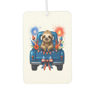 Sloth 4th of July Usa Car Air Freshener
