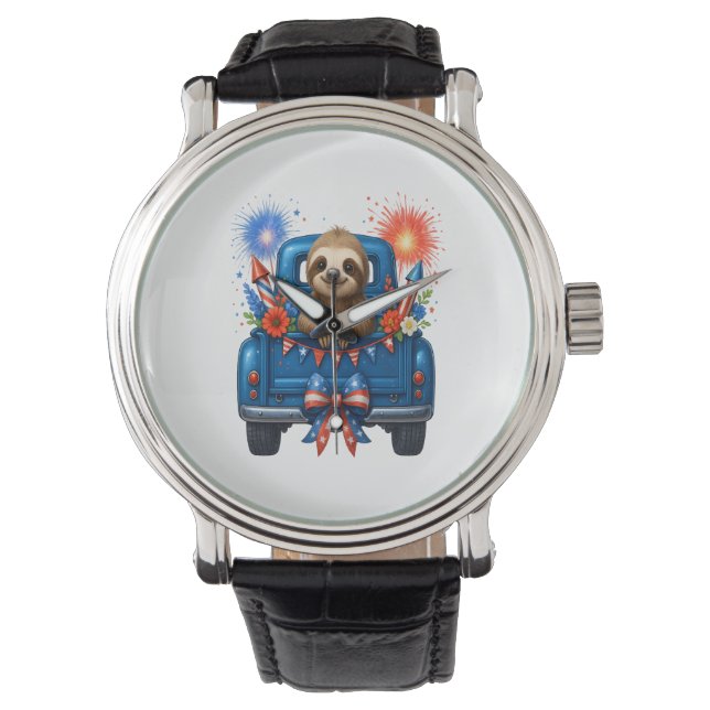 Sloth 4th of July Usa Watch (Front)