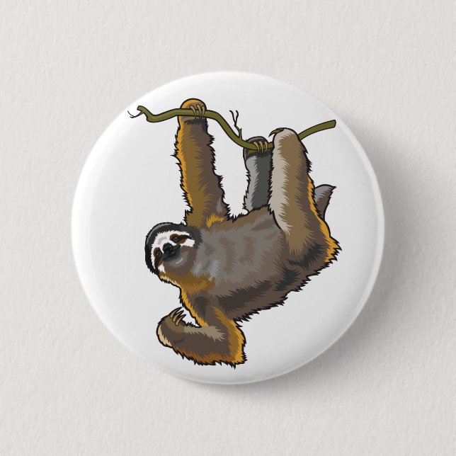 sloth 6 cm round badge (Front)