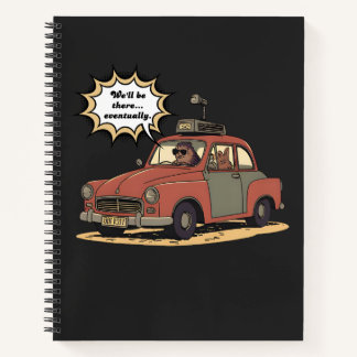 Sloth and Bunny Cartoon Road Trip Adventure Notebook
