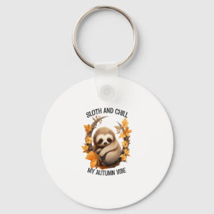 Sloth and Chill My Autumn Vibe Key Ring