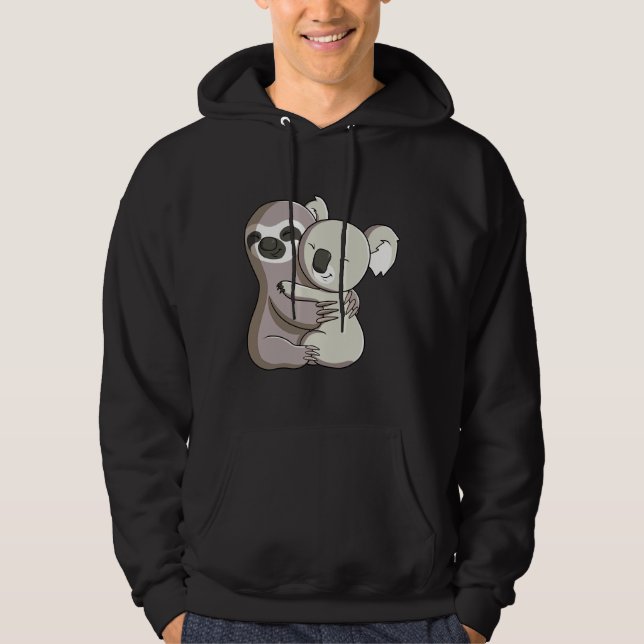 Sloth And Koala Hug Hoodie (Front)