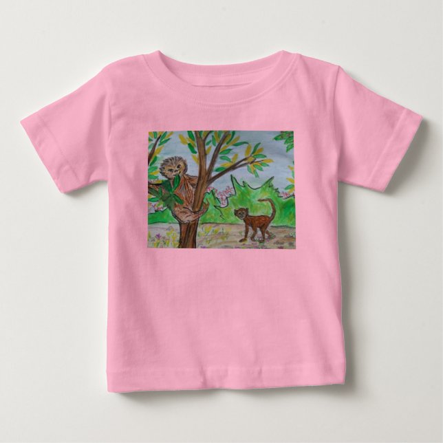 Sloth and Spider Monkey Baby T-Shirt (Front)