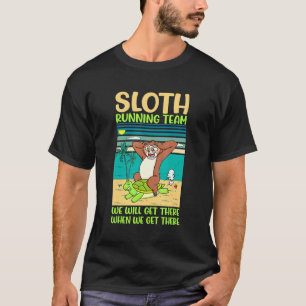 Sloth and turtle Running Team Humour Funny Team T-Shirt