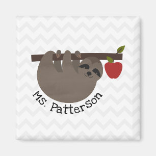 Sloth Apple Tree Chevron Magnet