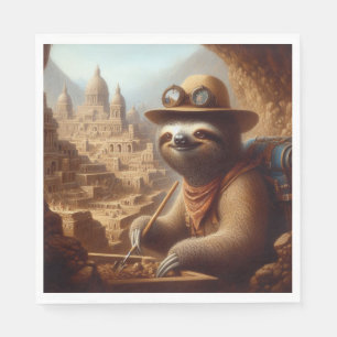 Sloth Archaeologist Napkin