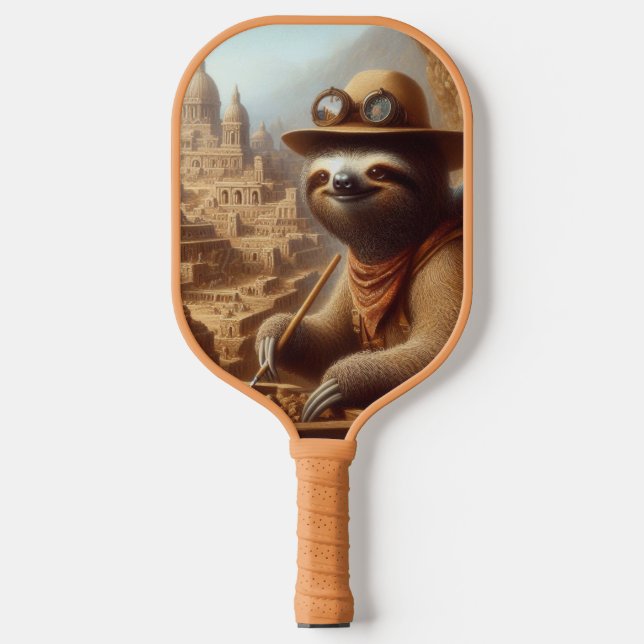Sloth Archaeologist Pickleball Paddle (Front)