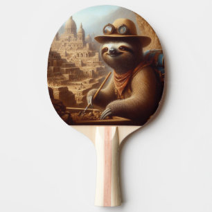 Sloth Archaeologist Ping Pong Paddle