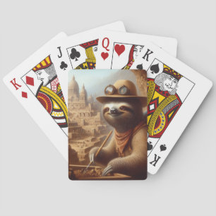 Sloth Archaeologist Playing Cards