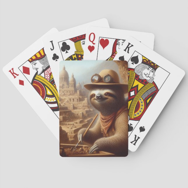 Sloth Archaeologist Playing Cards (Back)