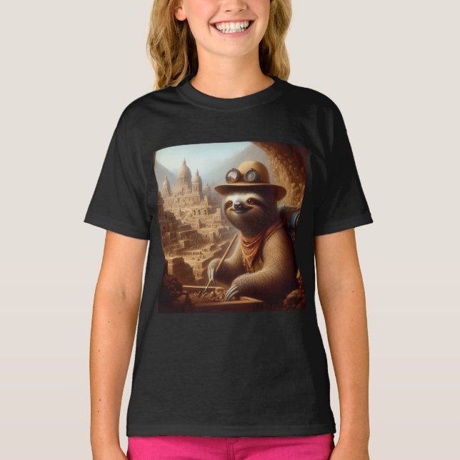 Sloth Archaeologist T-Shirt (Front)