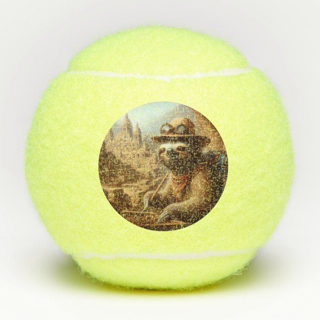 Sloth Archaeologist Tennis Balls (Front)