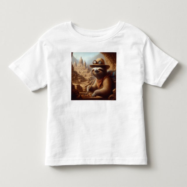 Sloth Archaeologist Toddler T-Shirt (Front)
