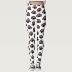 Sloth Art, Sleeping Sloth Head Leggings