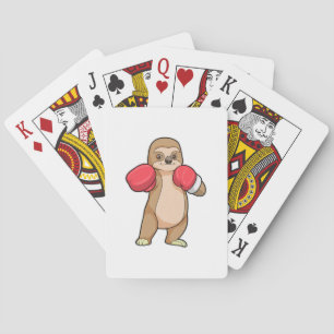 Sloth as Boxer with Boxing gloves Playing Cards