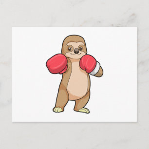 Sloth as Boxer with Boxing gloves Postcard