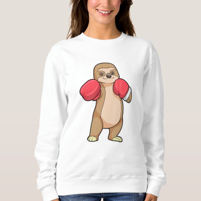Sloth as Boxer with Boxing gloves Sweatshirt (Front)
