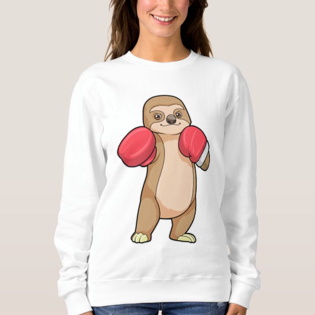 Sloth as Boxer with Boxing gloves Sweatshirt (Front)