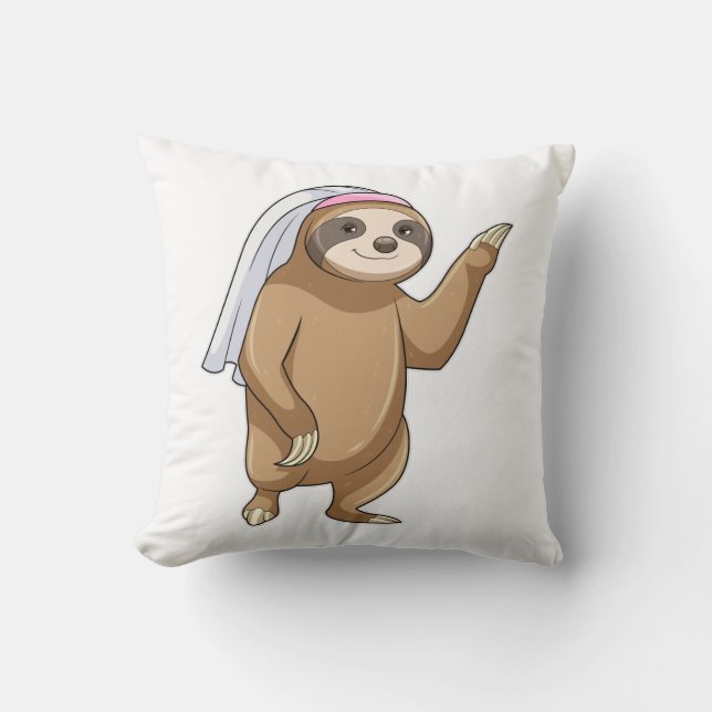 Sloth as Bride with Veil Cushion (Front)