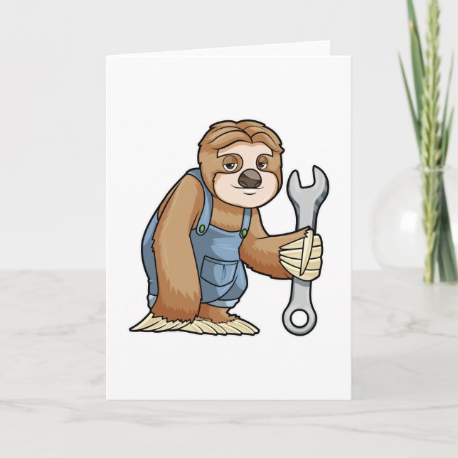 Sloth as Craftsman with Wrench Card (Front)