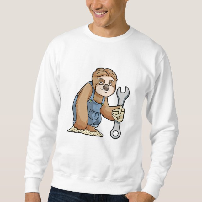 Sloth as Craftsman with Wrench Sweatshirt (Front)