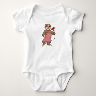 Sloth as Hair stylist with Hairdryer Baby Bodysuit