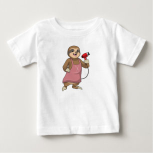 Sloth as Hair stylist with Hairdryer Baby T-Shirt