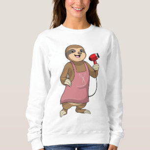 Sloth as Hair stylist with Hairdryer Sweatshirt