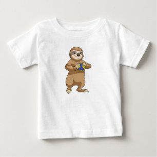Sloth as Handball player with Handball Baby T-Shirt