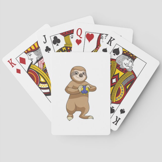 Sloth as Handball player with Handball Playing Cards (Back)