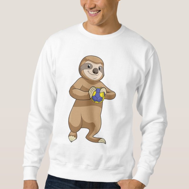 Sloth as Handball player with Handball Sweatshirt (Front)