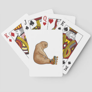 Sloth as Inline skater with Inline skates Playing Cards