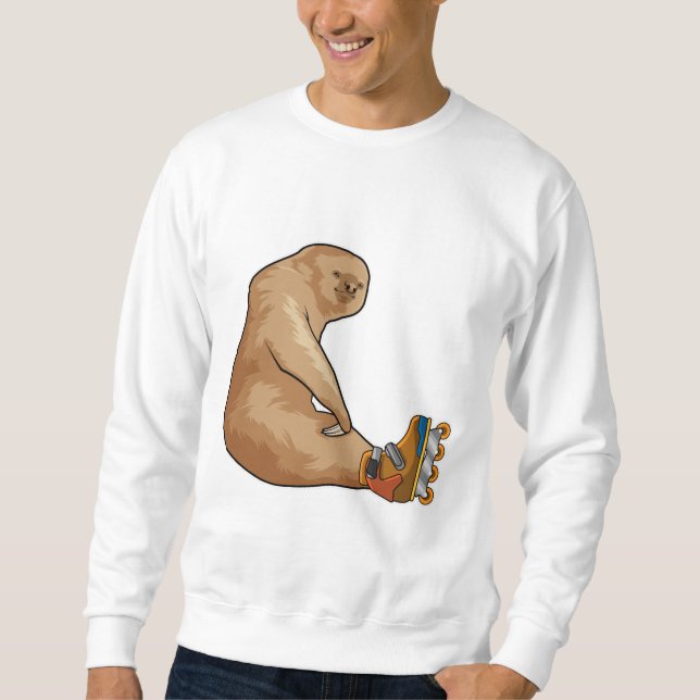 Sloth as Inline skater with Inline skates Sweatshirt (Front)