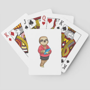 Sloth as Secretary with Notepad Playing Cards