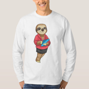 Sloth as Secretary with Notepad T-Shirt
