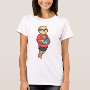 Sloth as Secretary with Notepad T-Shirt