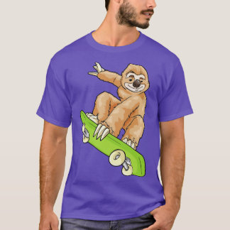 Sloth as Skateboarder with Skateboard T-Shirt