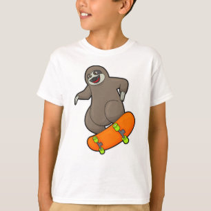 Sloth as Skater with Skateboard T-Shirt
