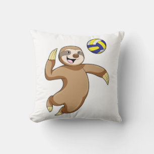 Sloth as Volleyball player with Volleyball Cushion