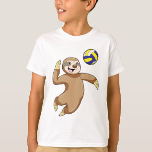 Sloth as Volleyball player with Volleyball T-Shirt