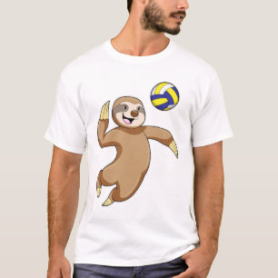 Sloth as Volleyball player with Volleyball T-Shirt