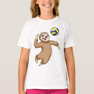 Sloth as Volleyball player with Volleyball T-Shirt