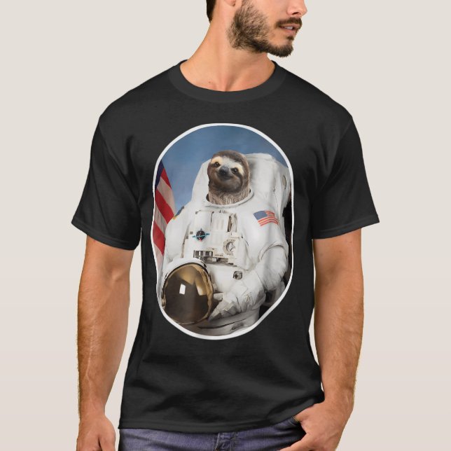 Sloth Astronaut Gift Outer T-Shirt (Front)