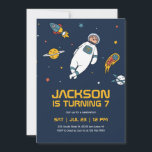Sloth Astronaut Outer Space Galaxy Kids Birthday Invitation<br><div class="desc">Cute design for kids,  boys or girls who love astronaut,  outer space,  rocket,  universe,  planets,  stars and galaxy. Perfect for space theme birthday party. You can customise the wording to fit other occasions.</div>