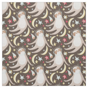 Sloth Astronaut Pattern Fabric