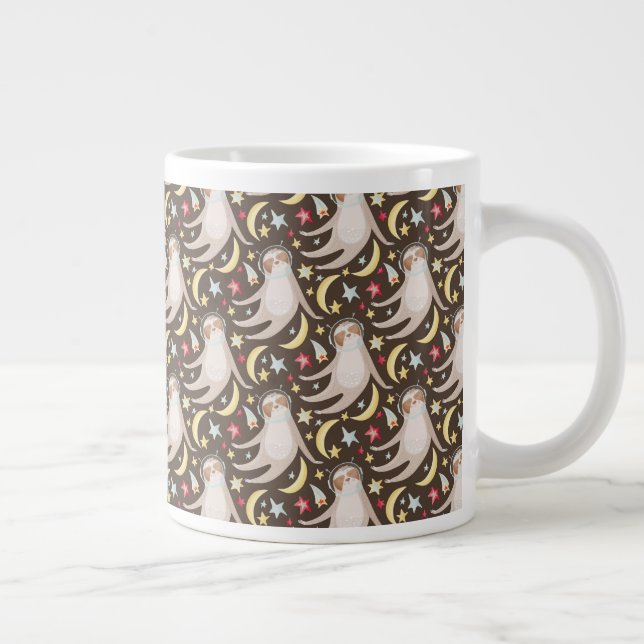 Sloth Astronaut Pattern Large Coffee Mug (Right)