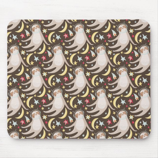 Sloth Astronaut Pattern Mouse Mat (Front)