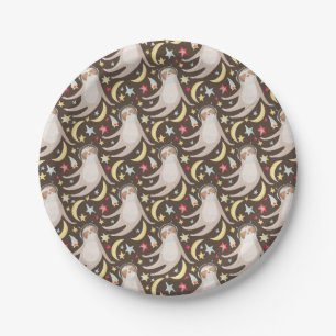Sloth Astronaut Pattern Paper Plate