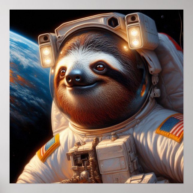 Sloth Astronaut Poster (Front)